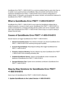 QuickBooks&reg; Error PS077 Support Contact Numbers USA  Full Guide for 2026 Assistance