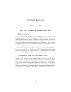 LLM Performance on Discipline-Specific Exams: A Research Proposal