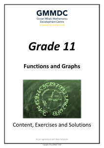 Grade 11 Functions and Graphs: Content, Exercises & Solutions