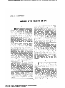 Judaism and the Meaning of Life by E.L. Fackenheim