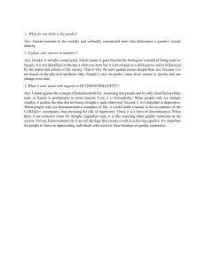 Gender and Heteronormativity Study Guide Answers