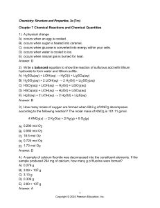 Chemistry: Structure and Properties, 3e (Tro) Chapter 7