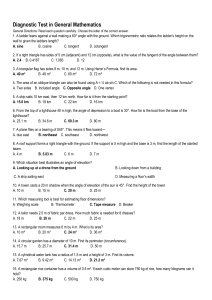 General Mathematics Diagnostic Test