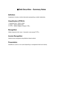 Debt Securities: PFRS 9 Classification, Recognition & Income Notes