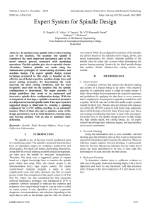 Expert System for Spindle Design: Fuzzy Logic in Machine Tools