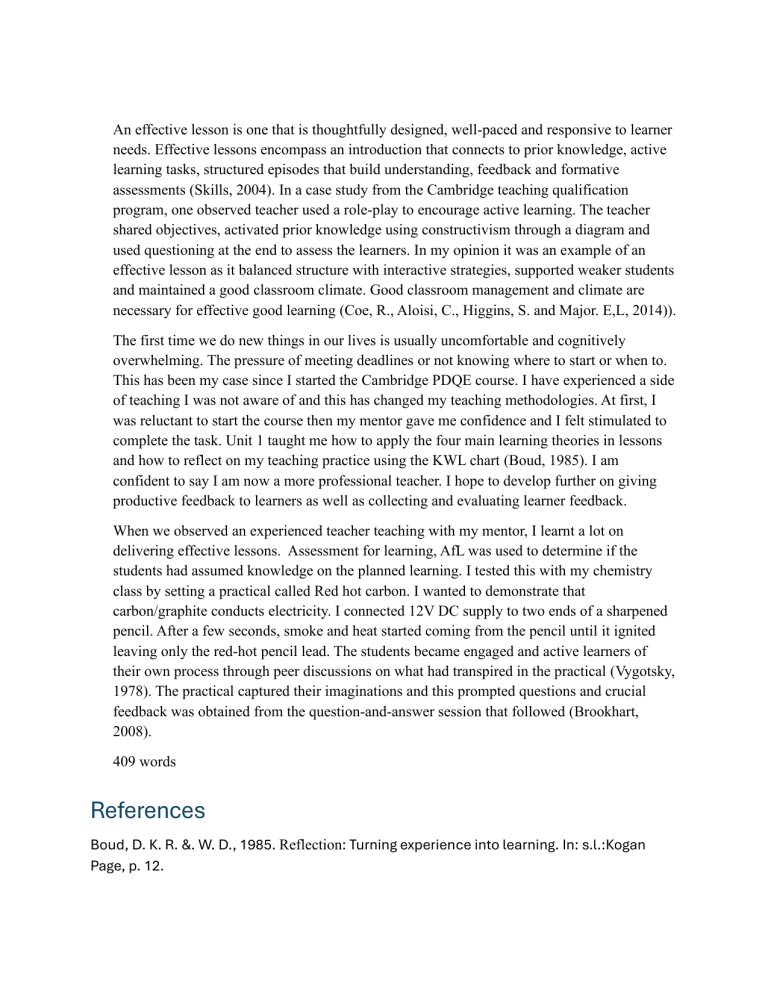 Effective Teaching Reflection: Lesson Design & Practical Strategies
