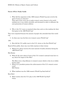 1999 Women's World Cup Soccer Study Guide