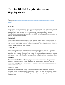 Certified DELMIA Apriso Warehouse Shipping Preparation Guide Essential Study Resources