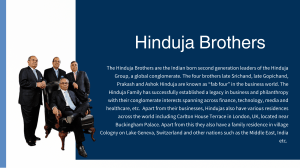 About Hinduja Brothers of Indian Billionaire Hinduja Family