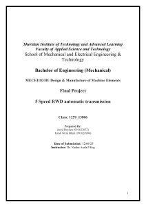 5 Speed RWD Automatic Transmission Design Project