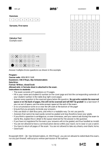 Calculus Test Example Exam - Limits, Integrals, Series