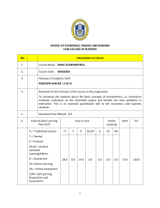 Basic Econometrics Course Outline - UUM College of Business