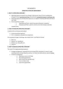 Lecture Note 4: Operating Exposure Management