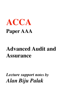 ACCA AAA Advanced Audit and Assurance Lecture Notes