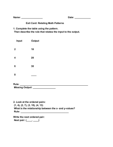 Exit Card: Relating Math Patterns