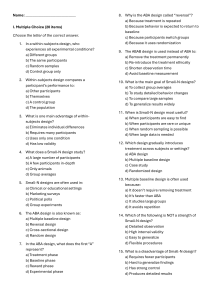 Psychology Research Designs Quiz: Within-Subjects & Small-N Methods