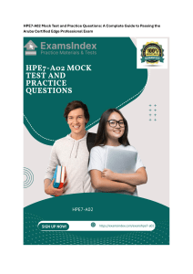 HPE7-A02 Mock Test and Practice Questions