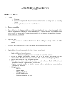 AERO 321 Final Exam Topics: Aerospace Stability & Control (Fall 2025)