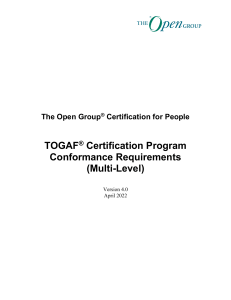 TOGAF Certification Program Conformance Requirements (Multi-Level)