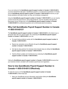 QuickBooks&reg; Payroll Help Number in Canada &ndash; Comprehensive User Guide