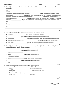 English Grammar Worksheet: Present Simple & Continuous Exercises