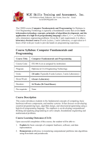 Computer Fundamentals and Programming Syllabus