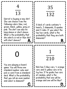 Probability Problems Worksheet: Card, Dice, Marble & Shirt Scenarios
