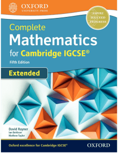 Complete Mathematics for Cambridge IGCSE Extended Textbook