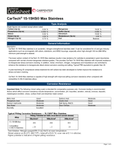 CarTech 15-15HS Max Stainless Datasheet: Properties & Applications