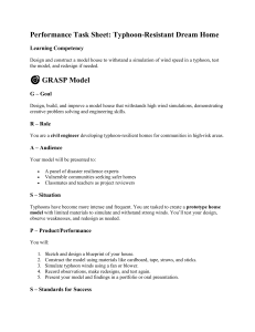 Typhoon-Resistant Dream Home Performance Task Sheet