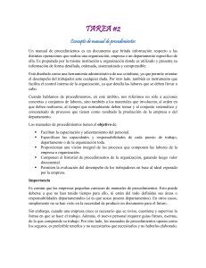 TAREA #2: Manual de Procedimientos y Diagramas de Flujo
