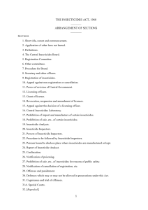The Insecticides Act, 1968: Regulation of Pesticides in India