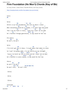 Firm Foundation (He Won't) Chords (Key of Bb) - Cody Carnes
