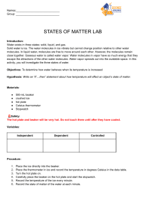 States of Matter Lab Worksheet: Water Phase Changes