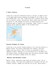 France: History and Climate Overview
