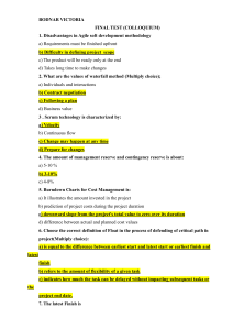 Project Management Final Test: Agile, Waterfall, Scrum, Quality