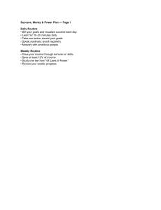 Success, Money & Power Plan: Routines, Rules & Wealth