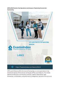 CIPS L4M3 Practice Test Questions and Answers