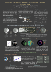 Ultrasonic Levitation & Droplet Generation in Foggy Flow