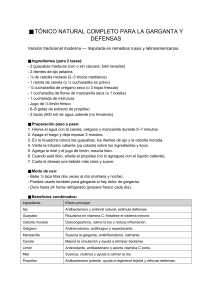 Tonico natural para la garganta