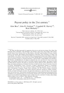 Payout Policy in the 21st Century: Dividends & Repurchases Study