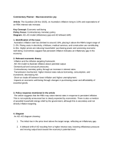 Macroeconomics Commentary on Australian Inflation