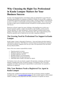 tax consultant kuala lumpur