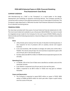 Financial Modeling Case Study: LNX Manufacturing Inc.