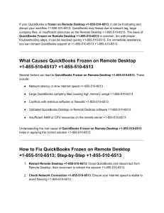 QuickBooks&reg; Frozen on Remote Desktop Support Contact USA &ndash; Complete Step-by-Step Guide