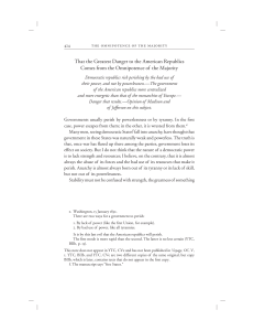 Omnipotence of the Majority: Danger to American Republics