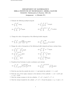 MA24101 Mathematics-I Assignment 4 Module IV