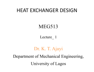 Heat Exchanger Design Lecture Notes