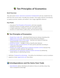 Ten Principles of Economics - Fundamental Economic Concepts