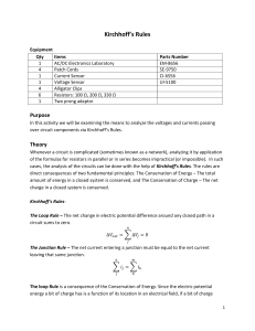 Kirchhoff's Rules Lab Manual